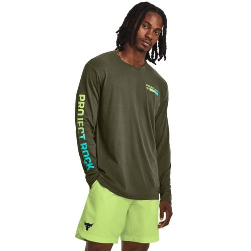 Camiseta Manga Longa de Treino Masculina Under Armour Project Rock Brahma