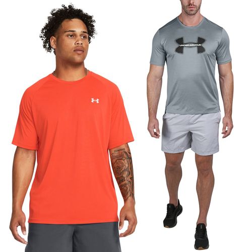 Kit 2 Camisetas de Treino Masculina Under Armour modelo Tech Vent Graphic e  Tech Reflective