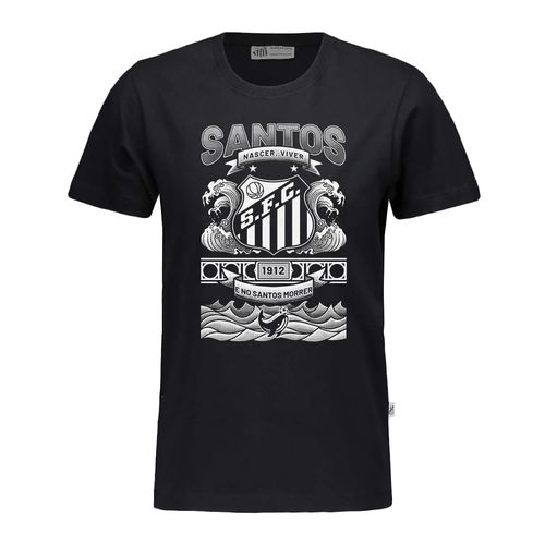 CAMISETA SURF CENTER SANTOS NASCER, VIVER E NO SANTOS MORRER JUVENIL