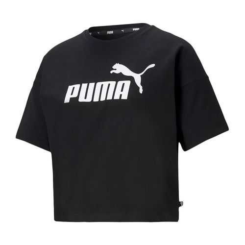 CAMISETA CROPPED PUMA ESSENTIALS LOGO FEMININA